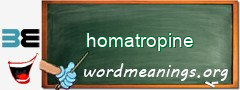 WordMeaning blackboard for homatropine
